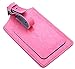 Travelambo Leather Luggage Bag Tags (Pink)