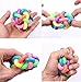 12 PCS Rainbow Bouncy Fidget Orbit Balls - Stress Relief Rubber Sensory Fiddle Squeeze Atom Toys - Ideal for Kids and Adults Party Favors