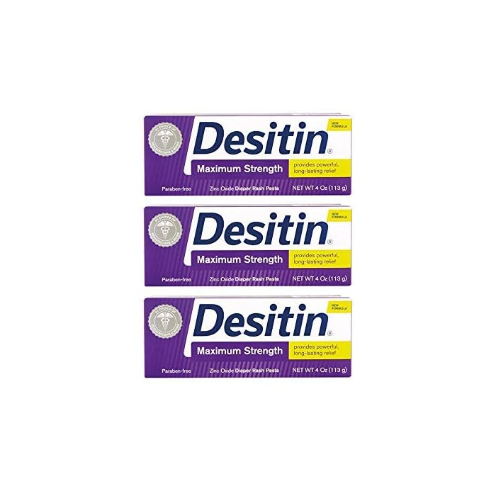Desitin Maximum Strength Diaper Rash Paste 4 oz tube (Pack of 3)