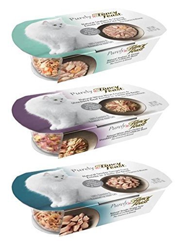Purely fancy feast complete cat food 3 flavor variety 6 can bundl…