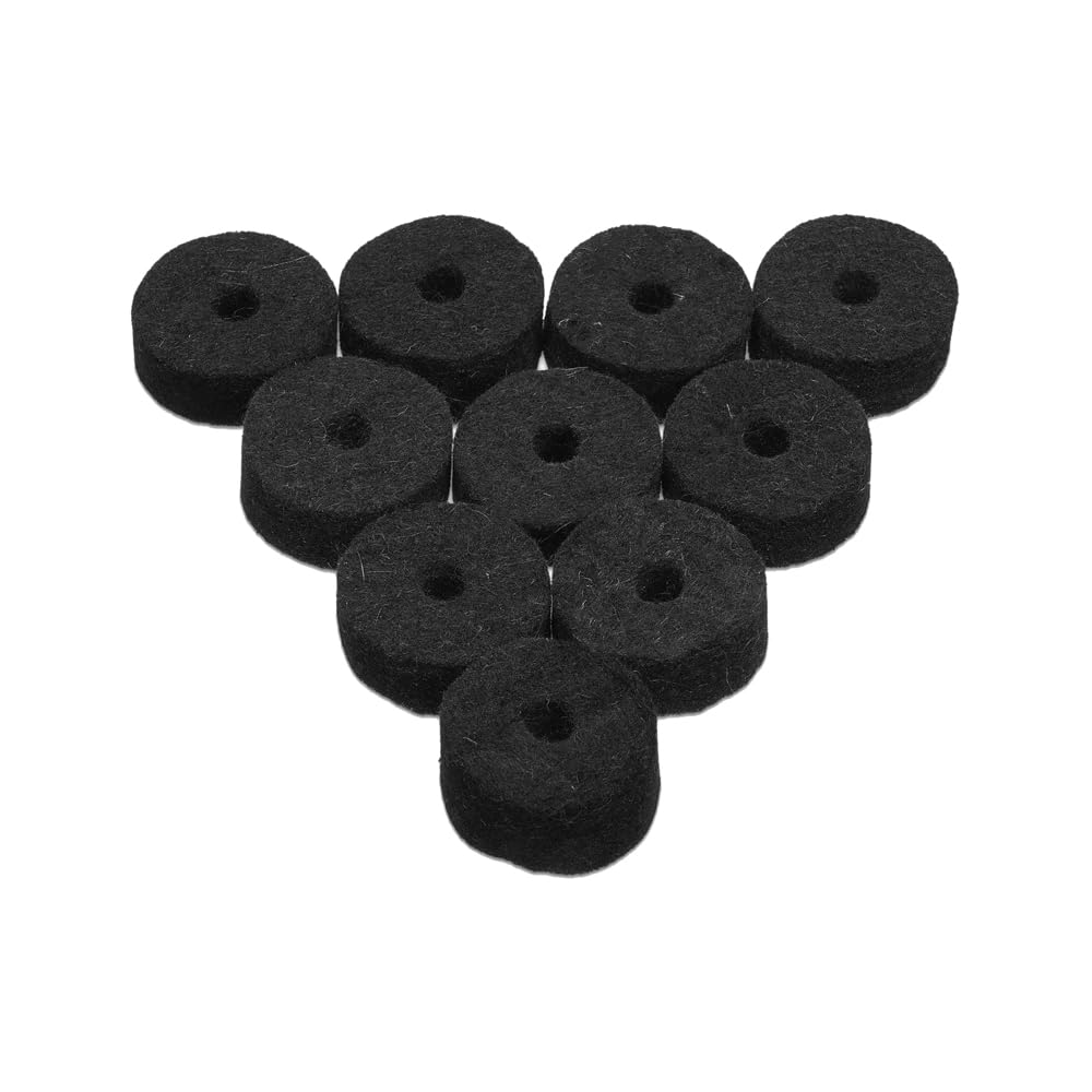 JET BLACK WOOL CYMBAL FELTS 10 PACK 1.5"X.5"