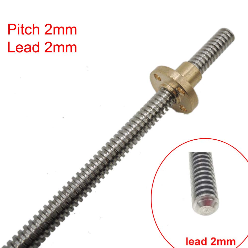 T8 Lead Screw Dia 8MM Pitch 2mm Lead 2mm Length 700mm with Copper Nut