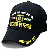 Vietnam Veteran Hat All Gave Some 58,479 Gave All with Service Ribbons & Vietnam Vet on Bill Adjustable Cap VetFriends.com Black