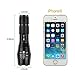 PeleusTech Handheld Flashlight LED Cree Flashlight XML T6 Super Bright 5 Modes Zoomable Focus Adjustable Lamp Water Resistant Camping Torch
