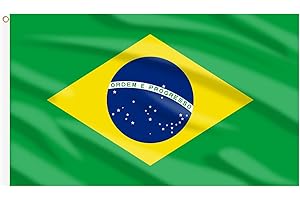 AhfuLife Brazil Flag 3x5 Ft, Large Brazilian Flags for Outside - Double Side with Brass Eyelets for Olympic Party Decorations, Soccer Party Decoration Bar Garden Street Decoration Indoor Outdoor