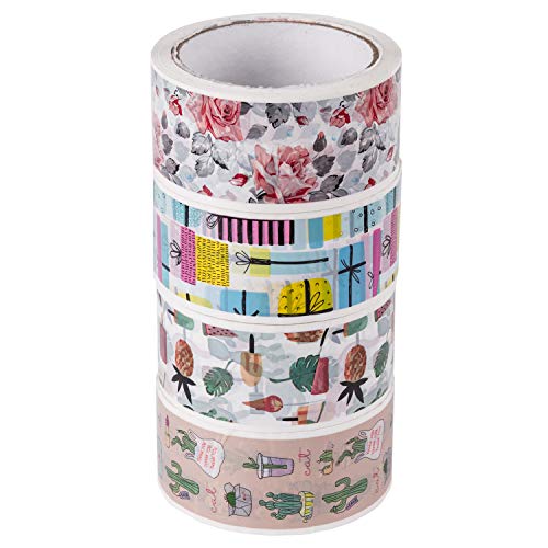 image for RUSPEPA Heavy Duty Packing Tape 4 Design Printed with Gigt Box, Cactus