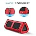 MoKo Carrying Case for OontZ Angle 3XL, Portable Speaker Cover PU Leather Protective Bag Sleeve Skins, with Holding Strap & Carabiner, Red