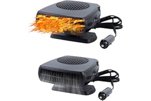 Haiabei Portable Car Heater Fan,Plug-in Anti-Fog 150W 12V Car Fan Windshield Defroster Automobile Heater Warmer Vehicle Demister Fast 2 in 1 Heating Cooling Dryer Auto 360-degree Rotation Heater Fan