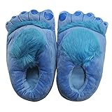 Bluestar Novelty Furry Monster Adventure Slippers for Adults Men Women,Cool House Slippers Comfortable Indoor Shoes (Blue)
