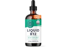 Vimergy USDA Organic B12, 115 Servings – Alcohol Free B-12 Liquid Vitamin - Supports Brain Energy, Nervous System, Cognition, Memory – No Gluten, Non-GMO, Vegan, Paleo, Naturally Sweet Flavor (115 ml)