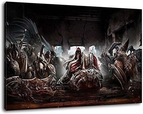 Darksiders size 47"x31,5" painting on canvas, XXL huge Pictures completely framed with stretcher, Art print on wall picture with frame