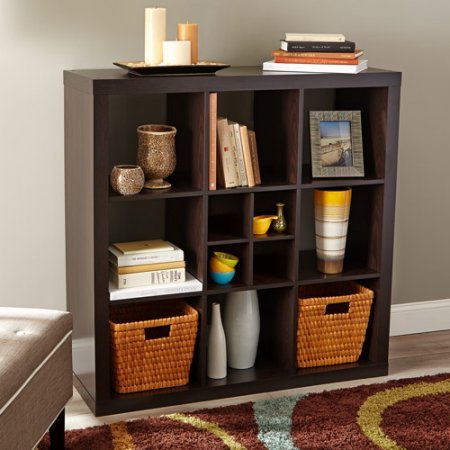 Better Homes and Gardens 9-cube Organizer Storage Bookcase Bookshelf Cabinet Divider Multiple Colors - Espresso
