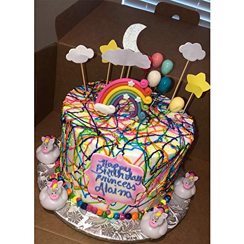Palksky Colorful Rainbow Cake Topper Wedding Cake Flags Cupcake