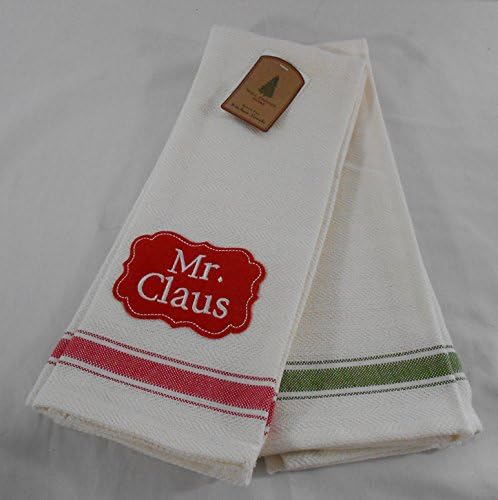 Wells Dressed Home Mr Claus &amp; Mrs Claus Kitchen Towels Set of 2