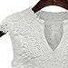 AMZ PLUS Plus Size Women Sexy Lace Blouses V-Neck Shirts Chiffon Sleeveless Top White XXXXL