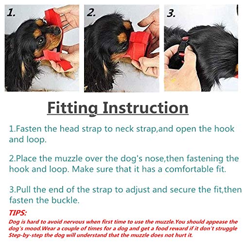Dog Muzzles Oxford Cloth Pet Mesh Mouth Cover Anti-bite Anti-lick Adjustable Breathable Comfortable Safety Postoperative Recovery for Puppies,Dogs (L) - Thumbnail 2
