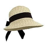 Straw Packable Sun Hat for Women - Wide Front Brim and Smaller Back - SPF 50