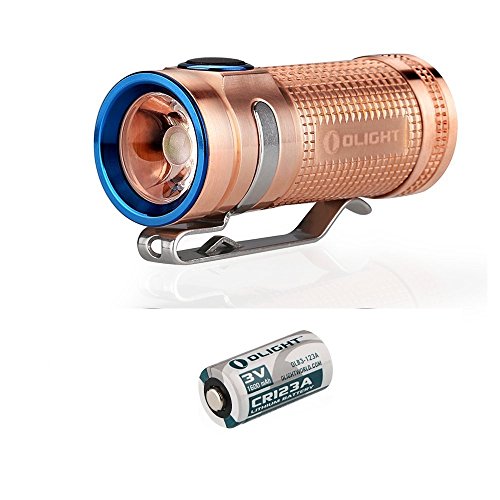 Olight S Mini Baton Copper S1 mini Cu 550 Lumen Cool White LED Flashlight with LegionArms CR123 Battery (Cu- Raw Copper)