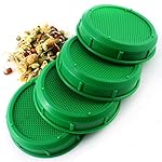 Sprouting Jar Strainer Lid (4-Pack) - Fits Wide Mouth Jars - For Growing Sprouts & Other Uses