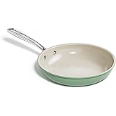 Redchef Nonstick Frying Pan Skillet, Ceramic Non-Stick Saute Pans, 9.5 inch Cooking Fry Pan with Stay Cool Handle, All Stovetops, Dishwasher/Oven Safe, PFAS-Free, Non Toxic (Green)