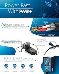 PWR+ [UL Listed] Extra Long 6.5 Ft AC Power Adapter