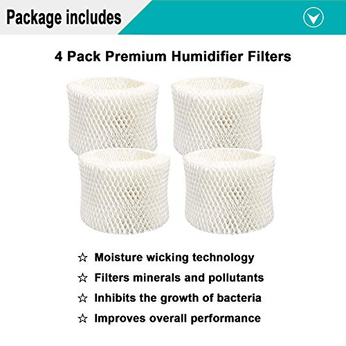 Lemige 4 Pack HAC-504 Humidifier Filters For Honeywell Humidifier HAC-504, HAC-504AW, HAC504V1, HCM350, HCM-350W, HCM-300T, HCM-315T, HCM-600, HCM-710, Replacement Filter A - Thumbnail 2