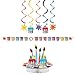 Party Supplies Party Pack Decorations Bundle | Centerpiece, Ribbon Party Banner, and Dizzy Danglers | Bold Kids Art Supplies Theme For A Creative Art Party | Fun Paint Splatter Design