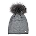 Winter Beanie Hats for Women Real Fur Pom Pom Slouchy Beanies Bobble Ski Cap