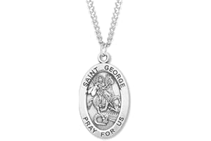 CHURCH SUPPLY WAREHOUSE St George Medal with Prayer Pamphlet - Genuine Pewter