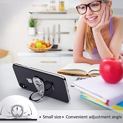 Magnetic Car Phone Mount, Cell Phone Ring Holder for Car/Desk,Magnet Vent Dashboard GPS Phone Holder Stand for Mobile Phone and Tablet (Silver) - Thumbnail 2