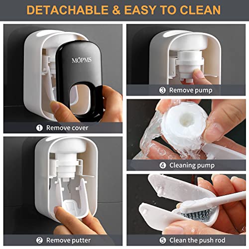 MOPMS Toothpaste Dispenser Wall Mounted for Bathroom Automatic Toothpaste Squeezer for Kids and