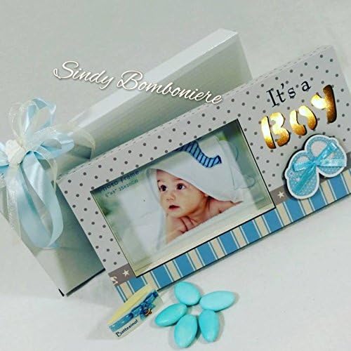 Sindy Ideal Party Keepsake Christening Photo Frame nasicta First Birthday Baby Boy It's A Boy Confezionata Da Noi
