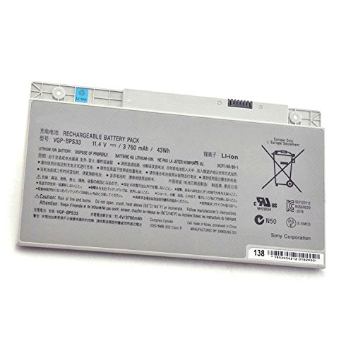 Fully VGP-BPS33 Replacement Battery Compatible with Sony VAIO SVT-14 SVT-15 T14 T15 T14118CC Vaio SVT14126CXS, Vaio SVT14127CH, Vaio SVT141290X, Vaio SVT141A11L Ultrabook