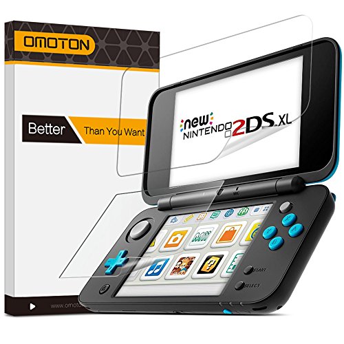 OMOTON Nintendo 2DS XL Screen Protector [3x Top + 3x Bottom] - PET Highly Definition Screen Protector for Nintendo 2DS XL 2017 with [Not Bubble], [Super Thin]