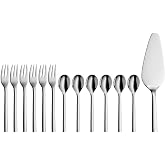 WMF 1291376040 Fruit Knife and Fork Set of 13 for 6 People Nuova Cromargan Stainless Steel Polished Silver 25.3 x 12.5 x 3 cm