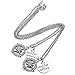 Top Plaza 2pcs/Set Silver Tone No Matter Where Necklace, Best Friends Lovers Couples Necklace Set - Valentine's Day Gift (Style #2)