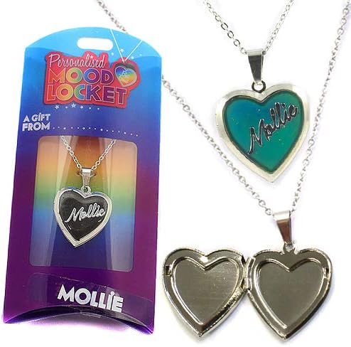 Stands Out Mollie - Personalised Mood Colour Changing Locket Necklace, present, birthday, Christmas, Stoking Filler