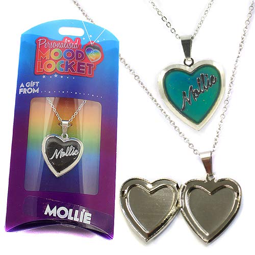 Stands Out Mollie - Personalised Mood Colour Changing Locket Necklace, present, birthday, Christmas, Stoking Filler