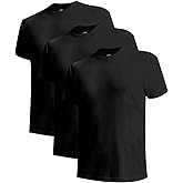BAMBOO COOL Men’s Undershirts Slim Fit Creweck, Breathable Moisture-Wicking T-Shirts, Soft Stretch White Tees for Men, 3 Pack