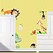 AWAKINK Jungle Wild Animal Monkeys Birds Lion Giraffe Mushrooms Wall Stickers Removable Wall Decal for Kids Baby Nursery Room Children's Bedroom