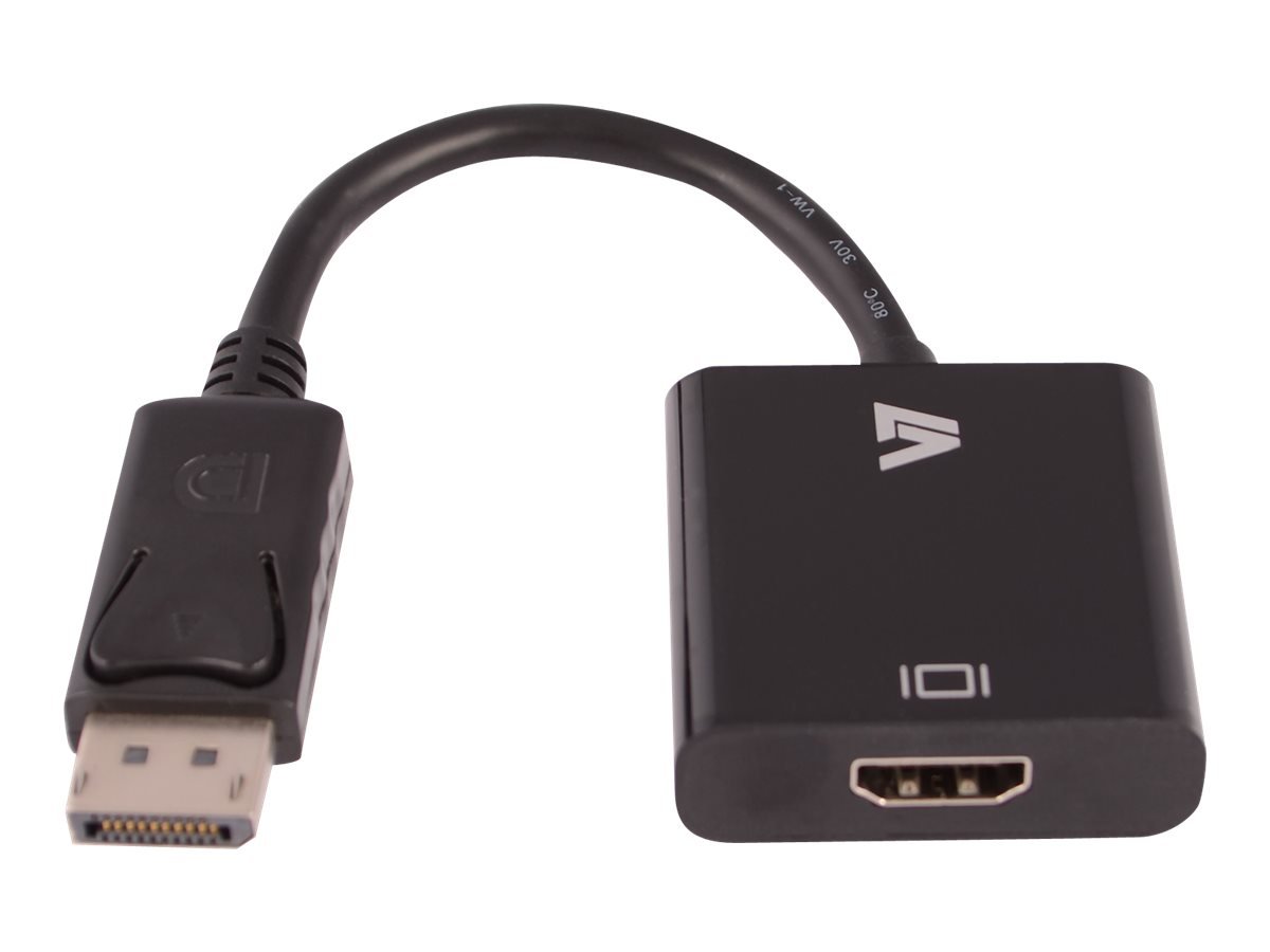 V7 CBLDPHD-1N Video Adapter DisplayPort/HDMI 19 Pin HDMI Type A (F) to 20 Pin DisplayPort (M), Black