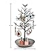 HQdeal Antique Silver Birds Tree Jewelry Stand Display Earring Necklace Holder Organizer Rack Tower (Antique silver)