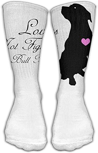 Lovers Not Fighters Pit Bull Rescue Vintage Style Winter Thick Warm Performance Comfort Cute Colorful Funny Casual Cotton Crew Socks