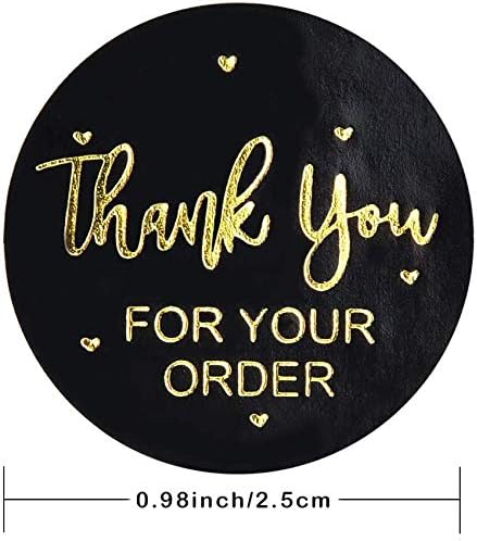 LifeMonde Thank You for Your Order Stickers with Gold Foil, Small - Image 3