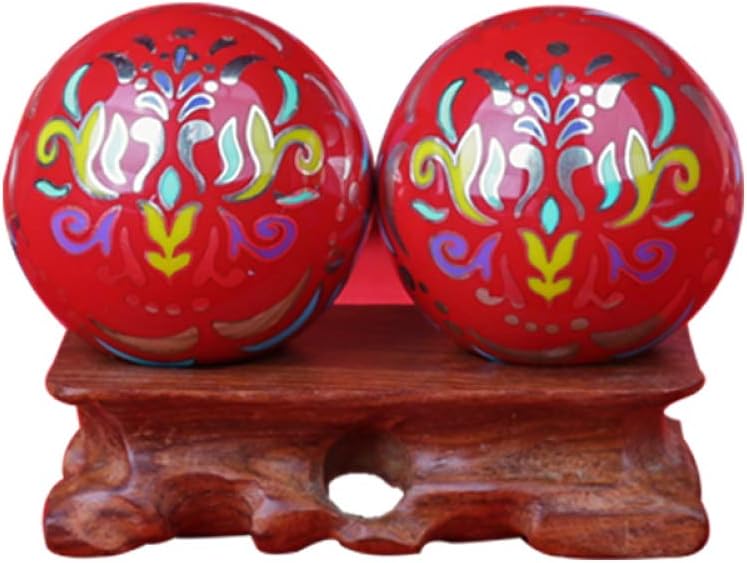 Laogg Baoding Balls Chinese,Finger Exercise Stress Relief Baoding Balls Relaxation Handballs Red