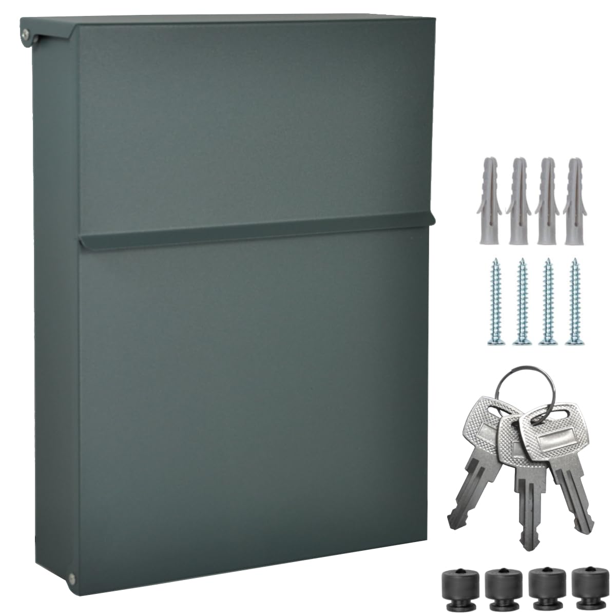 ALSTEN TECH Designer Wall Letter Box without Newspaper Compartment Anthracite Grey Matt RAL 7016 Mini 30 x 23 cm