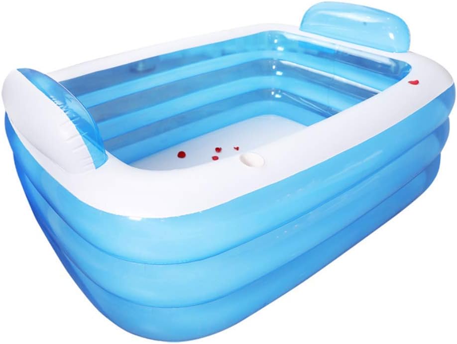 QHWJ Inflatable Swimming Pool Adults Large Family Three Layer Thickened Outdoor Paddling Pools Swimming Pool,180×140×60cm