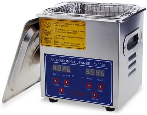 [US Stock]Youzee Stainless Steel 2 L Liter Industry Heated Ultrasonic Cleaner Heater w/Timer 110V