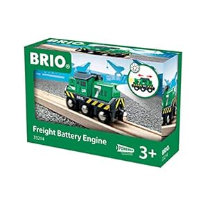 BRIO World 33214 – Freight Battery Engine – 1 Piece Wooden Toy Train Set for Kids Age 3 and Up , Green