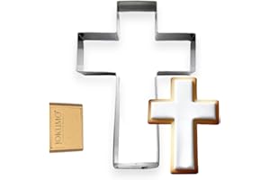 JOKUMO Cross Cookie Cutter 4” Large Holy Cross Shape Cookie Cutter Mold - 18/0 Stainless Steel